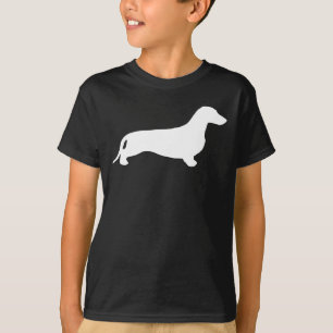 Dachshund silhouette white + jouw ideeën t-shirt