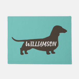 Dachshund Silhouette Wiener Blauwgroen Hondenliefh Deurmat