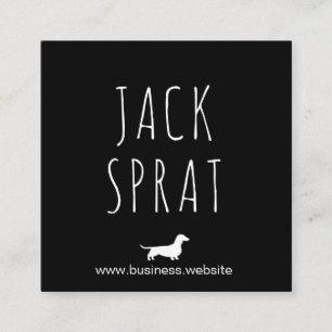 Dachshund Silhouette Wiener Dog Black en White Vierkante Visitekaartje