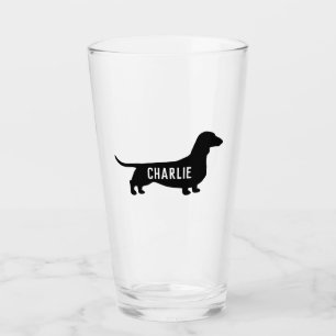 Dachshund Silhouette Wiener Dog Persoonlijk Glas