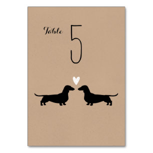 Dachshund Silhouetten Bruiloft Receptie Kaart