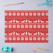 Dachshund Silhouettes-kerstfeestpatroon Tissuepapier (Craft)