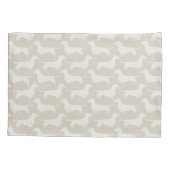 Dachshund Silhouettes Pattern Kussensloop (Achterkant)