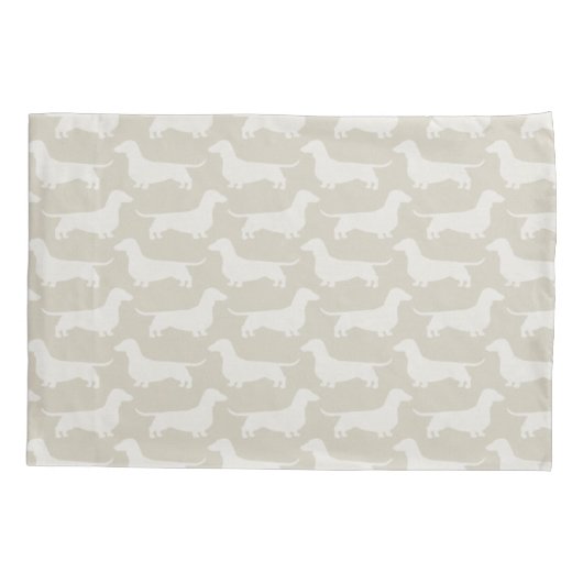 Dachshund Silhouettes Pattern Kussensloop (Achterkant)