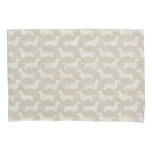 Dachshund Silhouettes Pattern Kussensloop (Voorkant)
