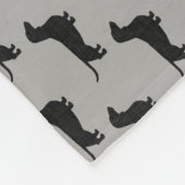 Dachshund Silhouettes Pattern | Wiener Hondenliefh Fleece Deken (Hoek)