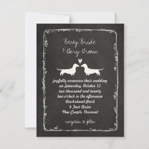 Dachshund Silhouettes Wiener Dogs Wedding Cute Kaart
