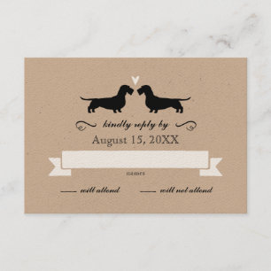 Dachshund Silhouettes (Wire Haire) Wedding RSVP