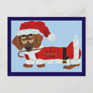 Dachshund Sinterklaas met een Suikerstok Briefkaart
