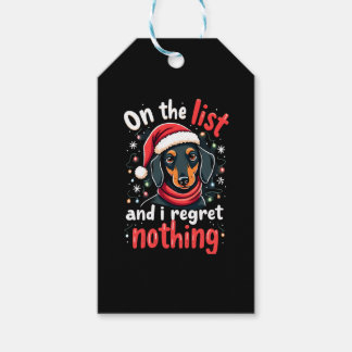 Dachshund Sinterklaas op de stoute lijst Dachshund Cadeaulabel