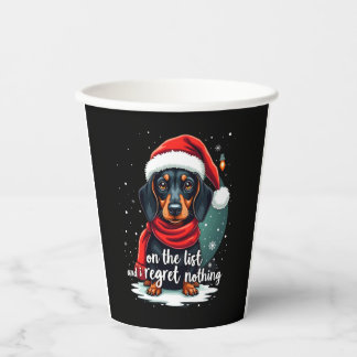 Dachshund Sinterklaas op de Stoute Lijst Dachshund Papieren Bekers