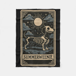 Dachshund Skelet Summerween Honden Kunst Vintage S Fleece Deken