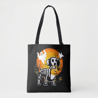 Dachshund Skeleton Halloween Happy Pumpkin Gift Draagtas