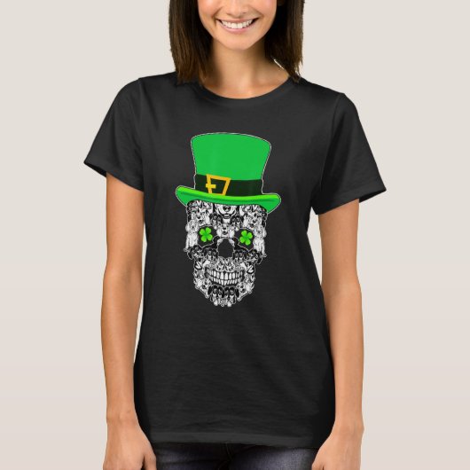 Dachshund Skull Dog St Patricks Day T-shirt (Voorkant)