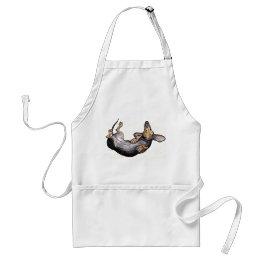 dachshund-slaapopapron van Annabel Tarrant Standaard Schort (Voorkant)