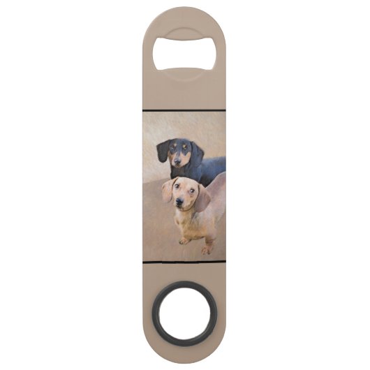 Dachshund (Smooth) Peinture - Art Chien original (Dos)
