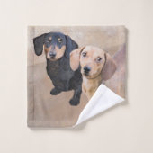 Dachshund (Smooth) Peinture - Art Chien original (Gant de toilette)