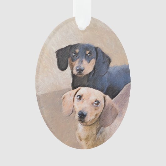 Dachshund (Smooth) Peinture - Art Chien original (devant)