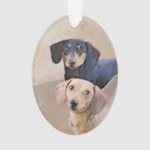 Dachshund (Smooth) Peinture - Art Chien original (dos)