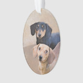 Dachshund (Smooth) Peinture - Art Chien original (devant)