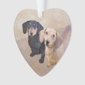 Dachshund (Smooth) Peinture - Art Chien original (devant)