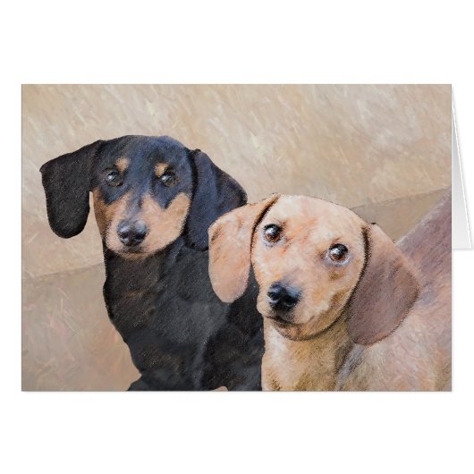 Dachshund (Smooth) Peinture - Art Chien original (Devant horizontal)