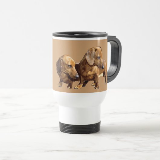 Dachshund Smoothie Travel Mug Reisbeker (Voorkant rechts)