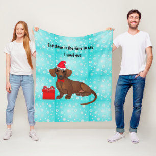 Dachshund Sneeuwvlok Kerst Dekenvacht Fleece Deken