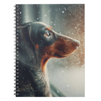 Dachshund Snowfall Gaze Spiral Notitieboek