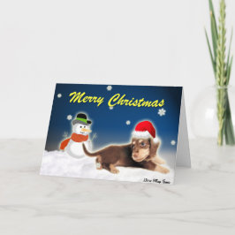 Dachshund Snowman Christmas Kaart