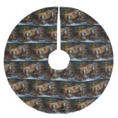 Dachshund Snowy Sleigh Kerst Decor Kerstboom Rok (Voorkant)