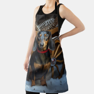 Dachshund Snowy Sleigh Kerst Decor Schort