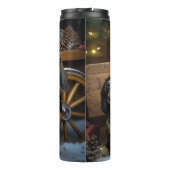 Dachshund Snowy Sleigh Kerst Decor Thermosbeker (Achterkant)