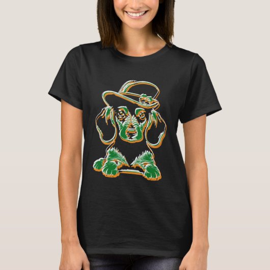 Dachshund St Patrick s Day Leprechaun Dog T-shirt (Voorkant)