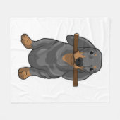 Dachshund Stick Fleece Deken (Voorkant (Horizontaal))