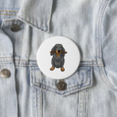 Dachshund Stick Ronde Button 7,6 Cm (In situ)