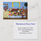 Dachshund Story Time Visitekaartje (Voorkant / Achterkant)