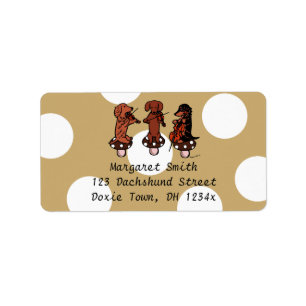 Dachshund Strijktrio Adreslabels Etiket