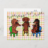 Dachshund String Trio Briefkaart (Voorkant / Achterkant)