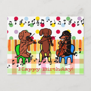 Dachshund String Trio Verjaardag Briefkaart