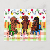 Dachshund String Trio Verjaardag Briefkaart (Voorkant)