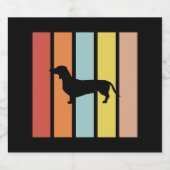 Dachshund Stripe bk Sparkling Wijnetiket (Enkel label)