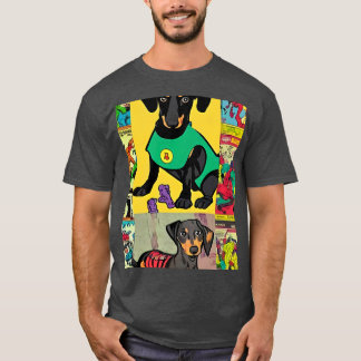Dachshund stripverhaal retro t-shirt