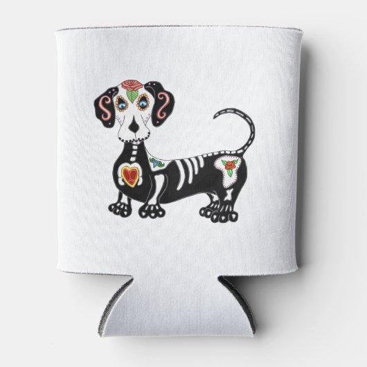Dachshund Sugar Skull Blikjeskoeler (Voorkant)