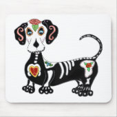 Dachshund Sugar Skull Muismat (Voorkant)