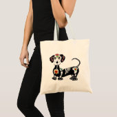 Dachshund Sugar Skull Tote Bag (Voorkant (product))