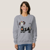 Dachshund Sugar Skull Trui (Voorkant volledig)