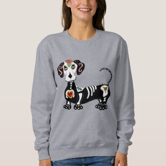 Dachshund Sugar Skull Trui (Voorkant)