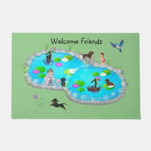 Dachshund Summer Pond Dat Deurmat