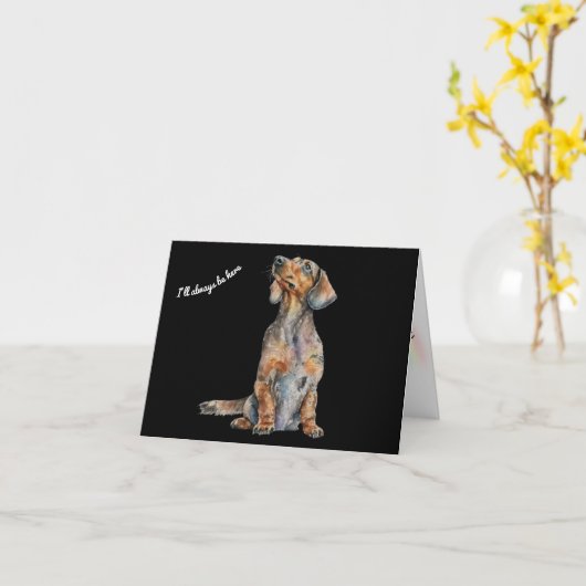Dachshund Sympathiekaart Kaart (Gele Bloem)